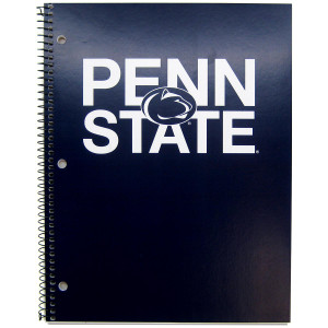 navy spiral bound notebook with Penn State and Athletic Logo